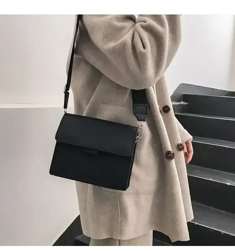 Women PU Leather Crossbody Bag Fashion Shoulder Messenger Handbag Small Flap Bag for Travel