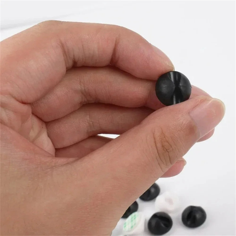 20Pcs Round Cord Clips Silicone Winder Organizer Cable Clip Desk Tidy Management Wire Holder for Car USB Charging Tablet Wires