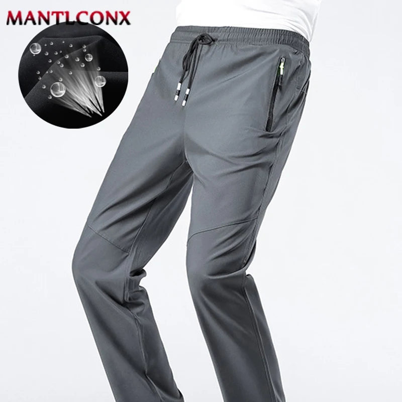 Breathable Men's Casual Pants Quick Dry Straight Elastic Waist Jogger Sweatpants Korean Classic Sport Trousers Plus Size 4XL 5XL