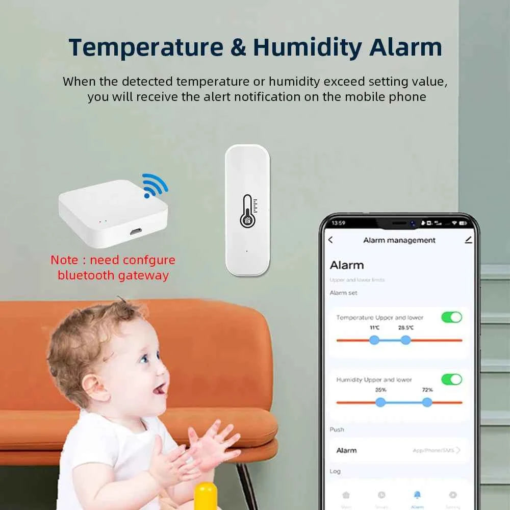 Tuya Bluetooth Temperature Humidity Sensor Mini Compatible with Bluetooth APP Remote Control Thermometer Hygrometer Sensor Home