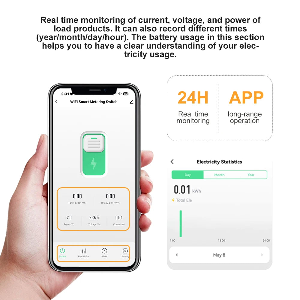 Tuya WIFI Smart Circuit Breaker 1P+N Over-Voltage/Current/Power Protector Under Voltage Protection Voice Remote Control Switch