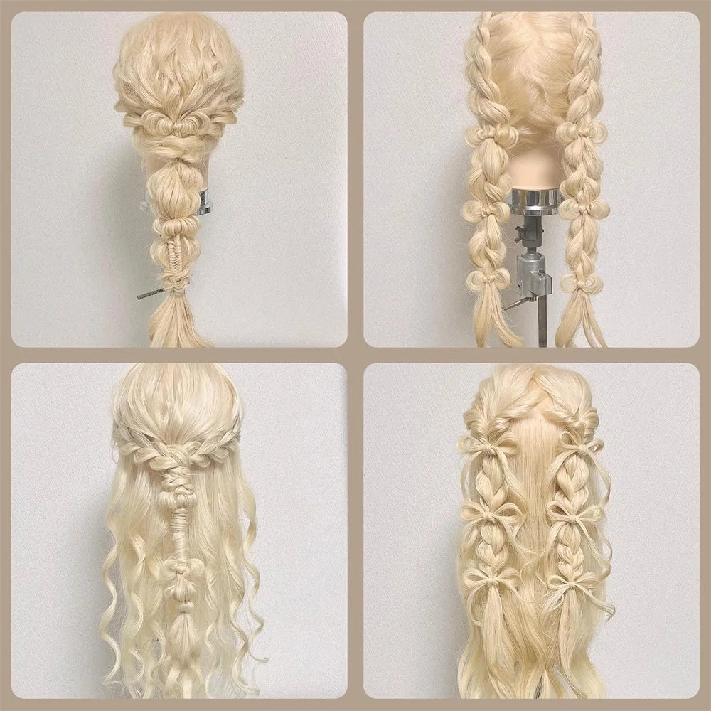Mannequin Head with 11pcs Hair Heavy-Duty Clamp Holder Base, Braiding Tools - for Salon, Beauty School Practice Set