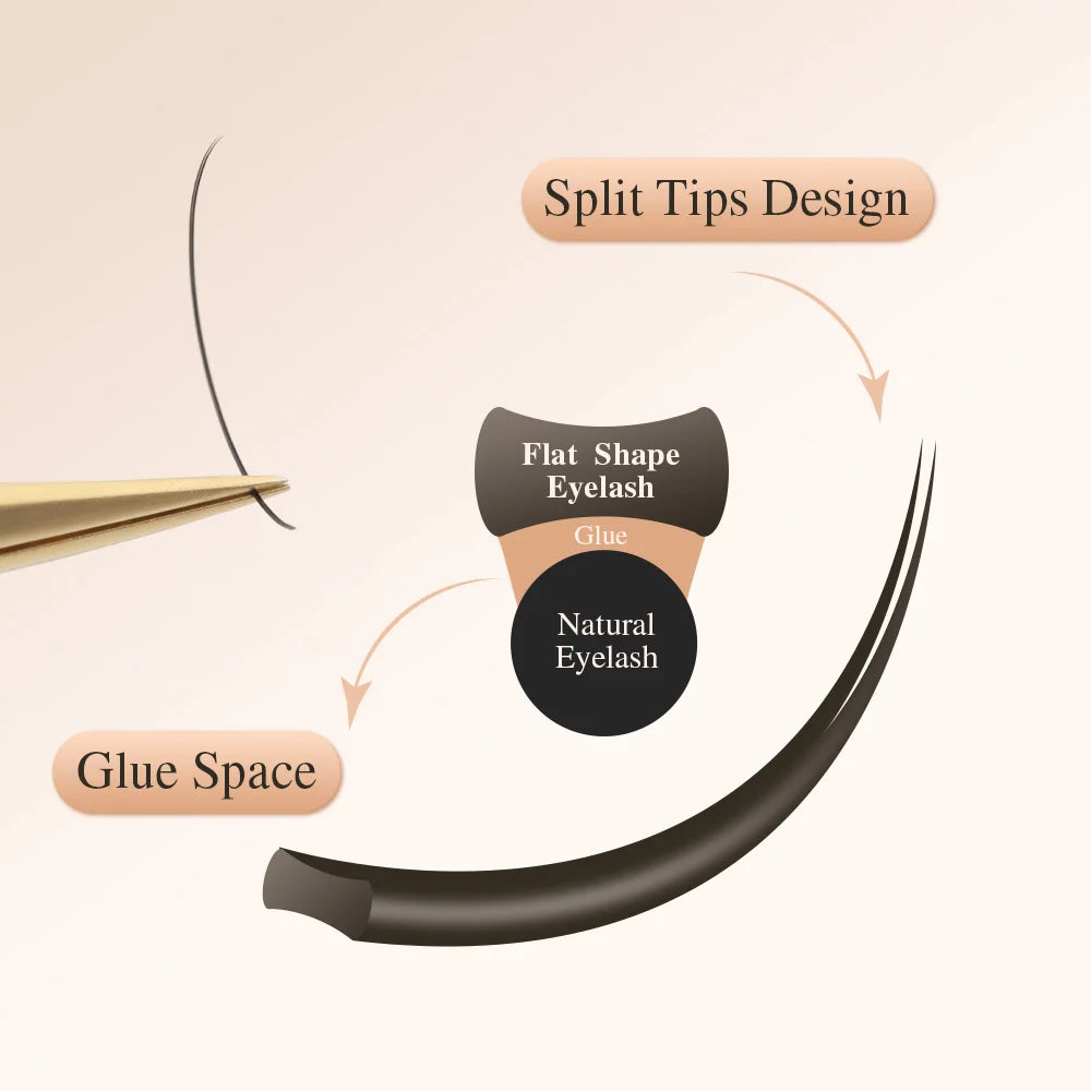 NAGARAKU Flat Split Tips Soft Natural Charcoal Ellipse Extension Supplies Brown Black Grey Light Black