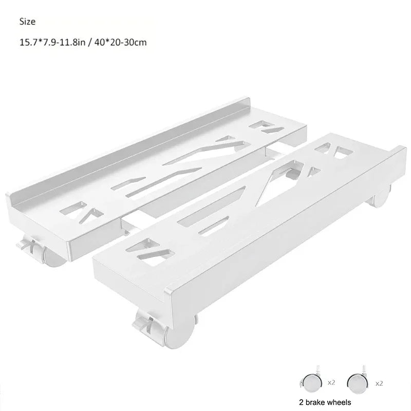 Mobile PC Tower Stand Adjustable Shelf Computer CPU Holder Telescopic Desktop Stand Computer Bracket Cart With Rolling Caster - Shoppiline