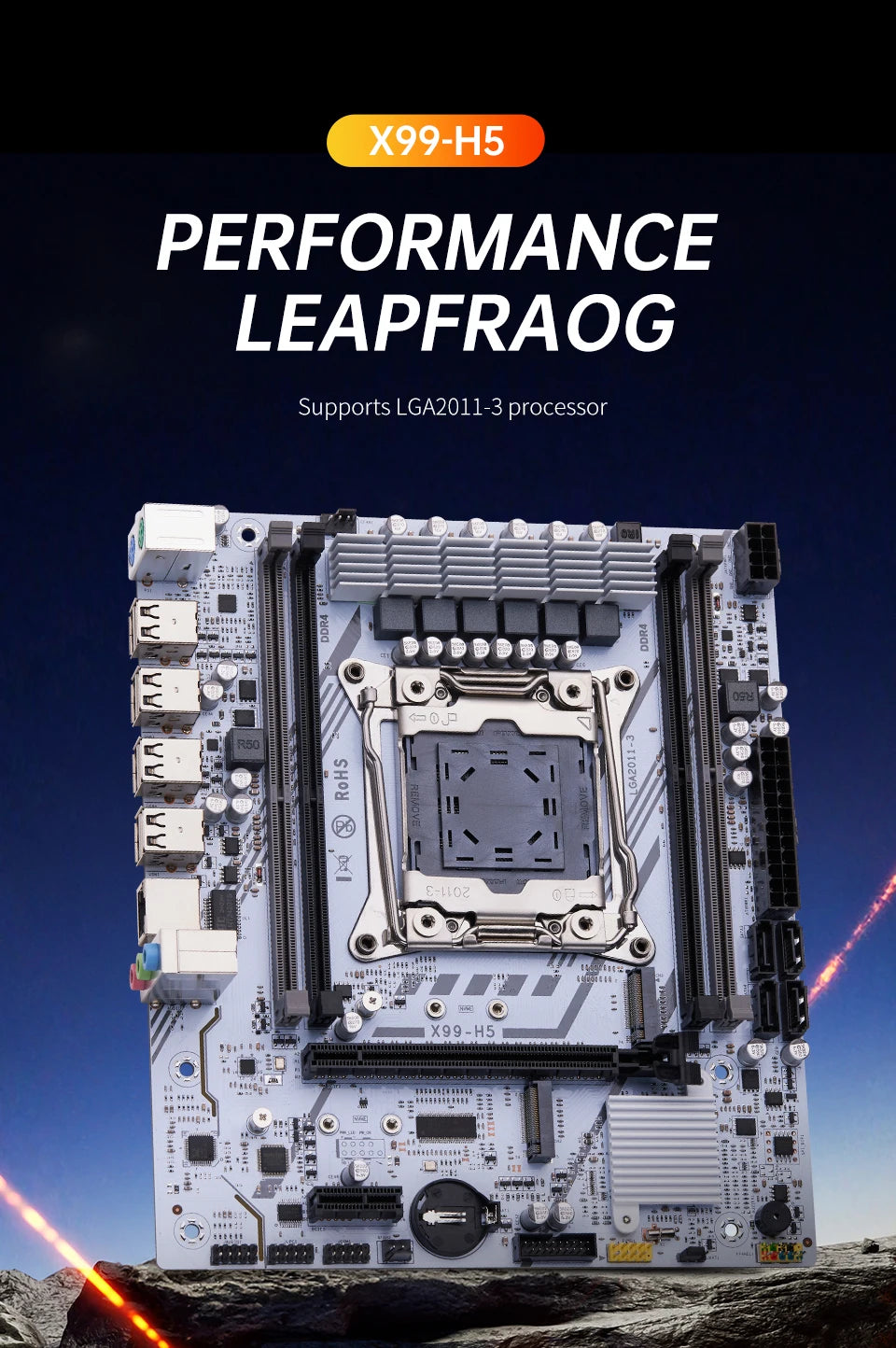 QIYIDA X99 motherboard LGA2011 3 with M.2 slot Support DDR4 Memory SATA USB PCI16X