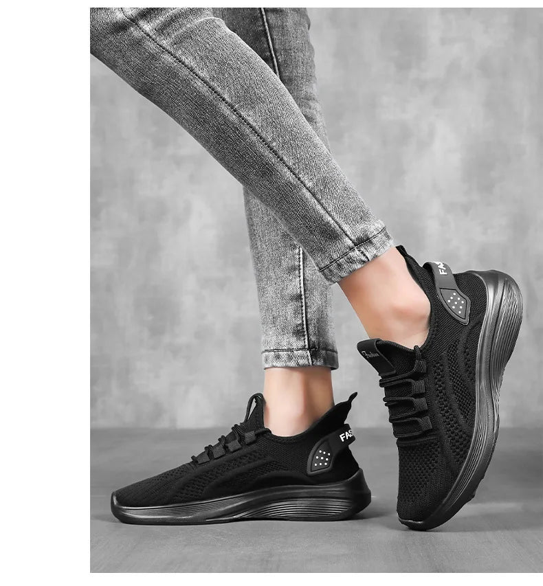 Women Casual Shoes 2025 Hot Sale Breathable Air Mesh Slip-on Female Sock Footwear Outdoor Women Sneakers Thick Bottom Platforms