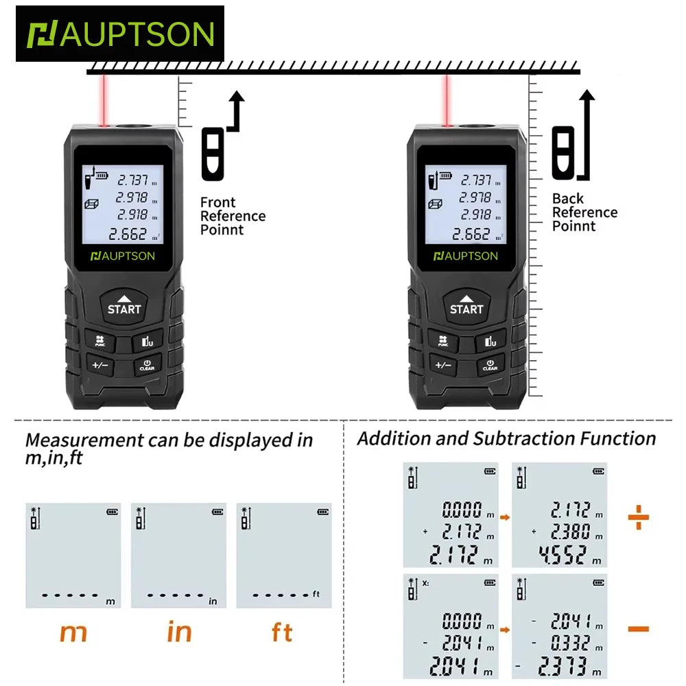 HAUPTSON 70/100M Laser Rangefinder Distance Meter Rangefinder Laser Tape Range Finder Building - Shoppiline