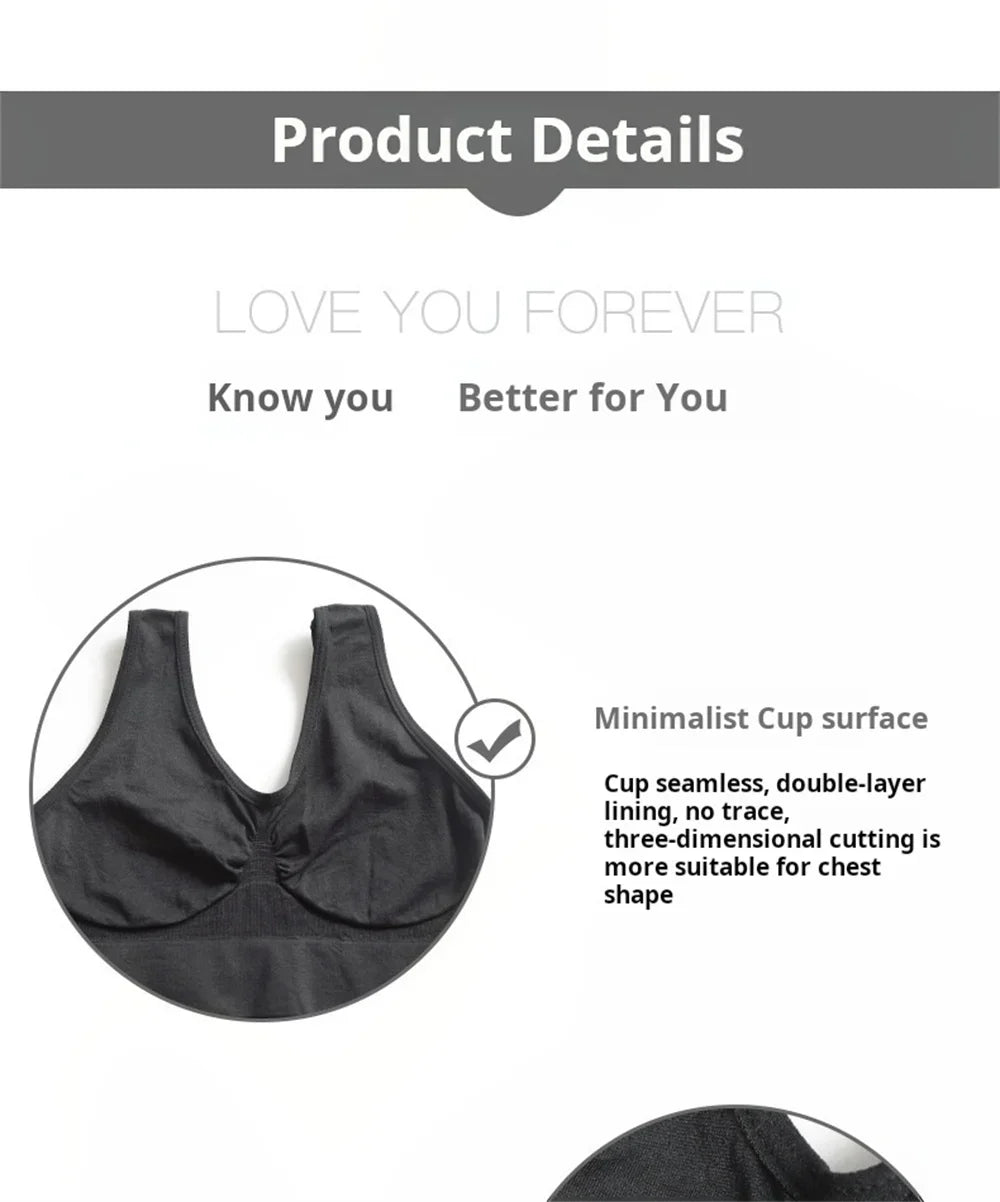 Soutien-gorge sans couture pour femme Crop Top Noir Rayures Verticales Soutien-gorge de sport respirant Brassière de fitness Yoga Sous-vêtements Soutien-gorge de sport