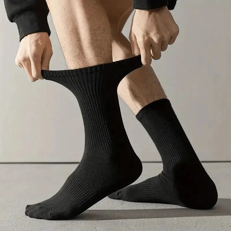 5/10Pairs Neutral Round Neck Socks Spring Summer Sweat Absorbing Breathable Comfortable All-Season Sports Men's High Classic
