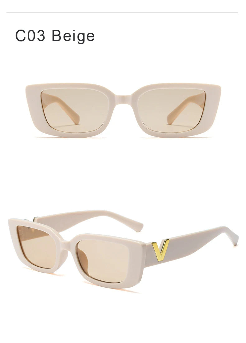 Fashion Rectangle Sunglasses Women Luxury Brand Vintage Small Frame Sun Glasses Ladies Classic Black Square Eyeglasses Oculos