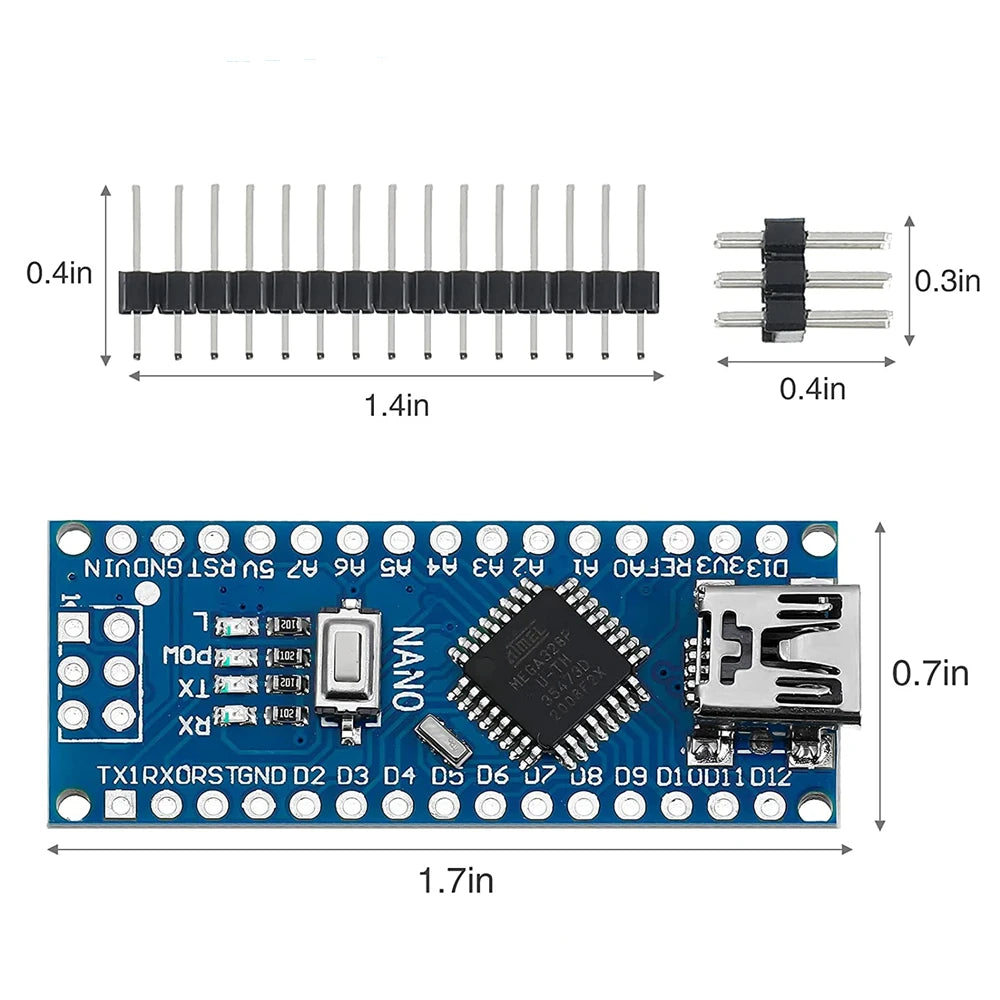 Promotion For arduino Nano 3.0 Atmega328 Controller  compatible Board HZWDONE Module PCE Development Board without USB V3.0