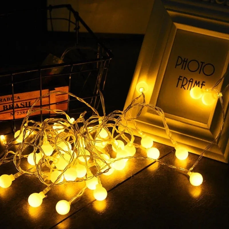 Garland Lights Outdoor Lamp Wedding Garden Fairy Lights Christmas Decoration 10M USB/Battery Power Ball LED String Lights