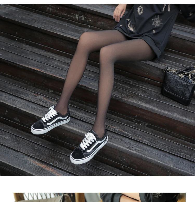 Collants Thermiques Femme Doublés Polaire Collants Hiver Chauds Sexys Collants Opaques Translucides Amincissants Épais Collants Élastiques en Velours Fins