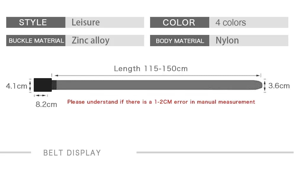 Nouvelle ceinture élastique de sport de golf, ceinture tactique, boucle automatique en métal, ceinture militaire en nylon extensible résistante pour hommes, grandes tailles 115-150CM
