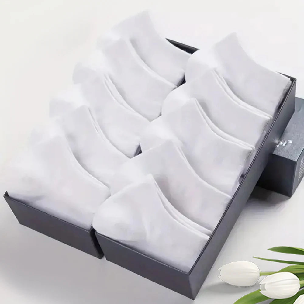 10/20/40 Pairs Men's Boat Socks Business Sport Sweat Absorption Mature Summer Autumn Solid Color Versatile Ankle Socks