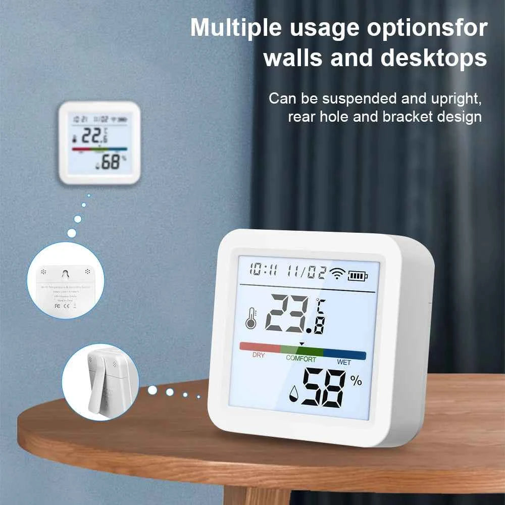 ONENUO Tuya WIFI Temperature Humidity Sensor Hygrometer Thermometer Smart Home APP Remote Moniter Support Alexa Assistant
