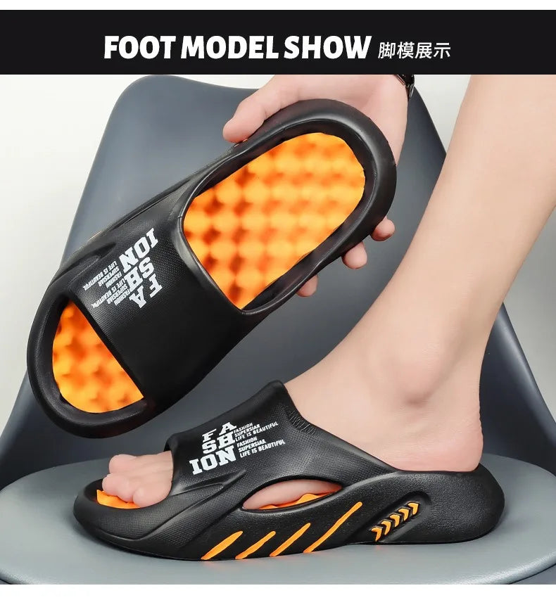 New Summer Man Massage Slippers 2026 Indoor Outdoor Beach Sandals Soft Bottom Casual Slippers Male Flip Flops Mens Sandals
