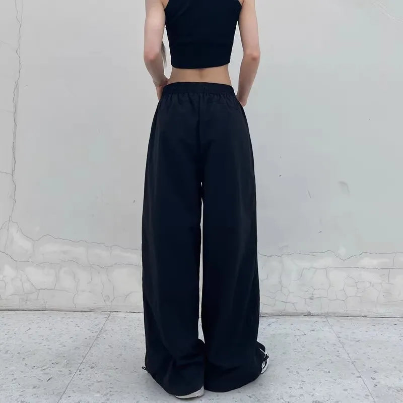 Damen lässige Jogginghosen Mode Streetwear Übergroße Sport-Weite Beinhosen Hip Hop Y2k Sweatpants High Waist Baggy Hosen