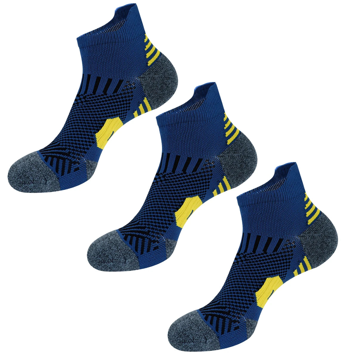 3/9 paires de chaussettes de sport antidérapantes pour hommes et femmes, chaussettes de basketball professionnelles épaissies avec fond en serviette pour la course à pied et l'entraînement de fitness