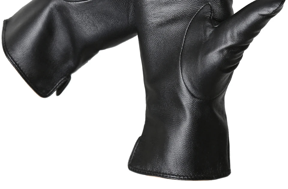 Women's sheepskin gloves winter warm plus velvet short thin touch screen driving color women's leather gloves good quality -2226