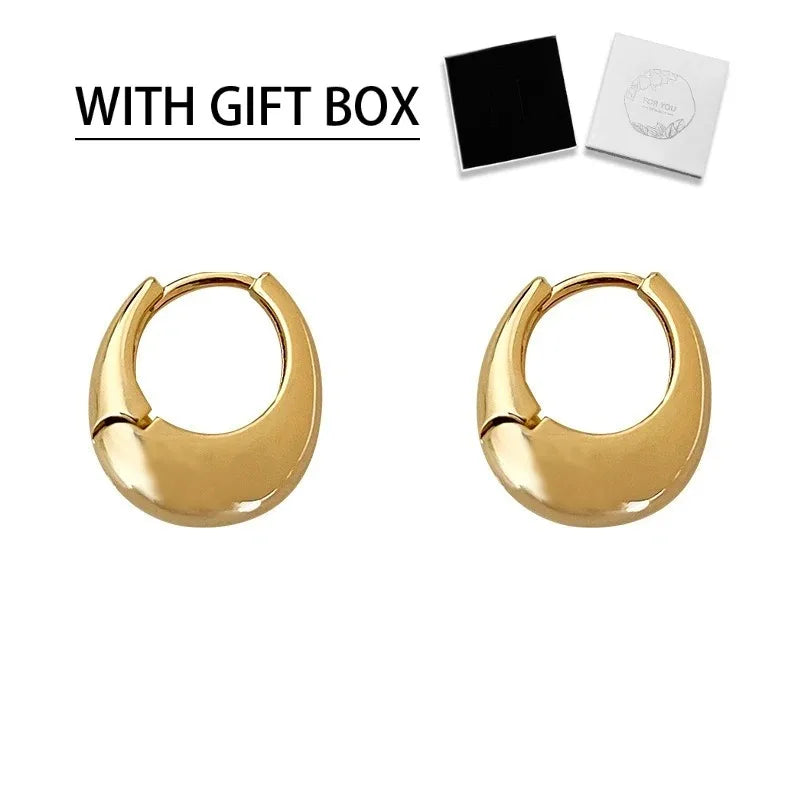 LENNIKOval Elegant Earrings, Women’s 3D Metal Design, Fit for Work/Casual Outfits, Flattering on All Faces, Perfect Gift Choice