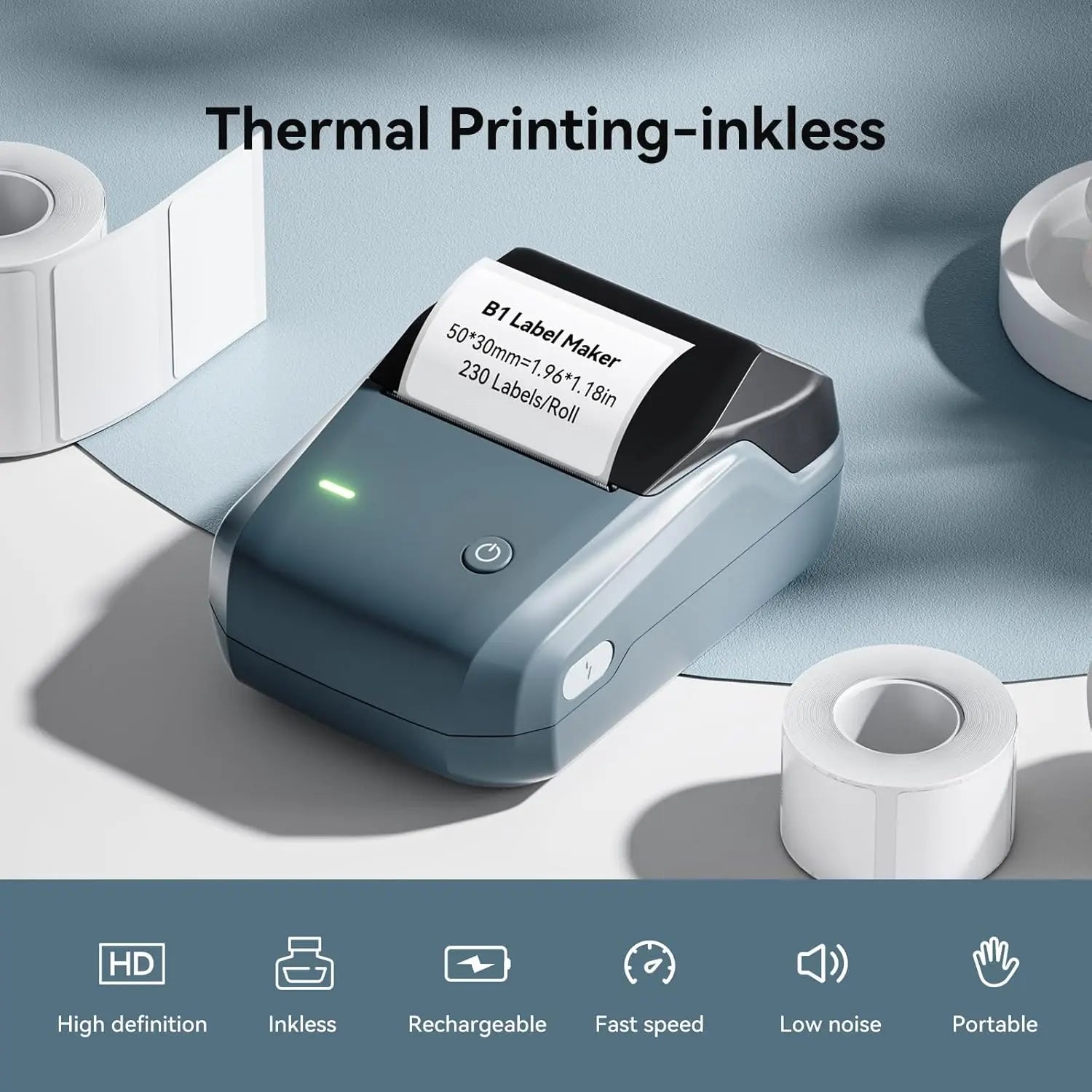 Niimbot B1 Mini Label Thermal Printer Portable Self-Adhesive Bluetooth Maker Machine For Round UV Tag Stickers Labels Rolls - Shoppiline