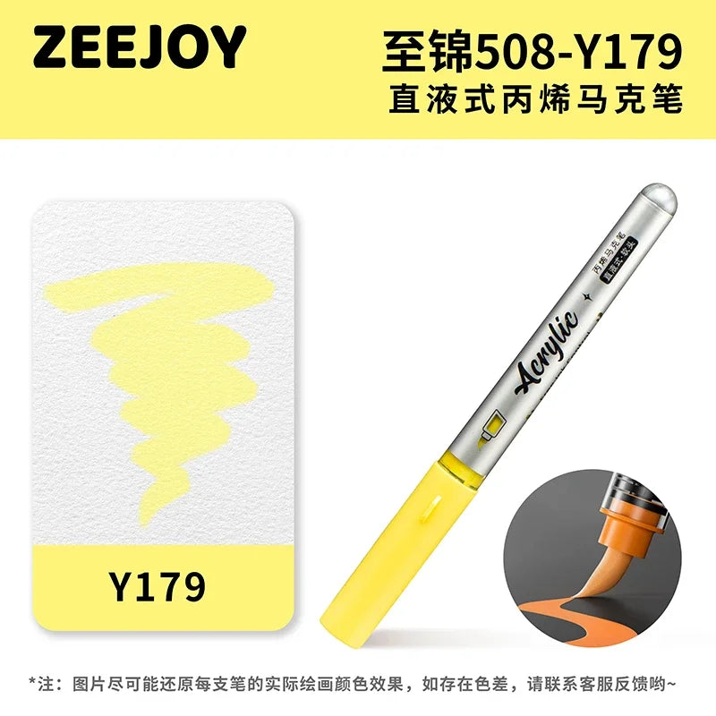 ZEEJOY 120/12/1 Colors Direct Liquid Acrylic Marker Pens Waterproof Pen Soft Brush Nib for Manga School Art Supplies Stationery