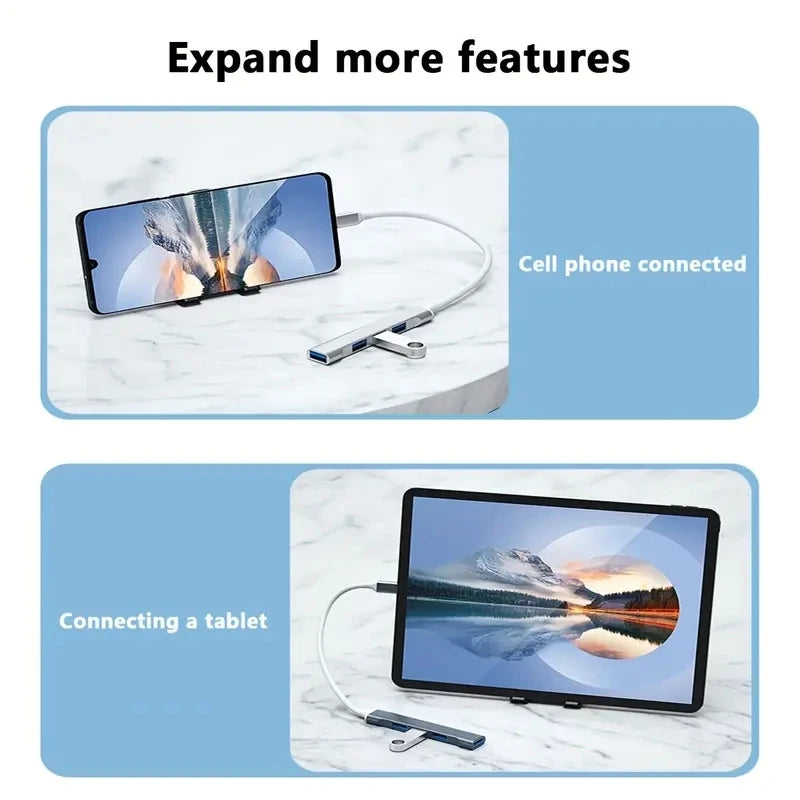 USB HUB Extender 4-Port Splitter Adapter OTG Dockingstation für Handy MacBook Pro 13 15 Air PC Laptop Computer Hub