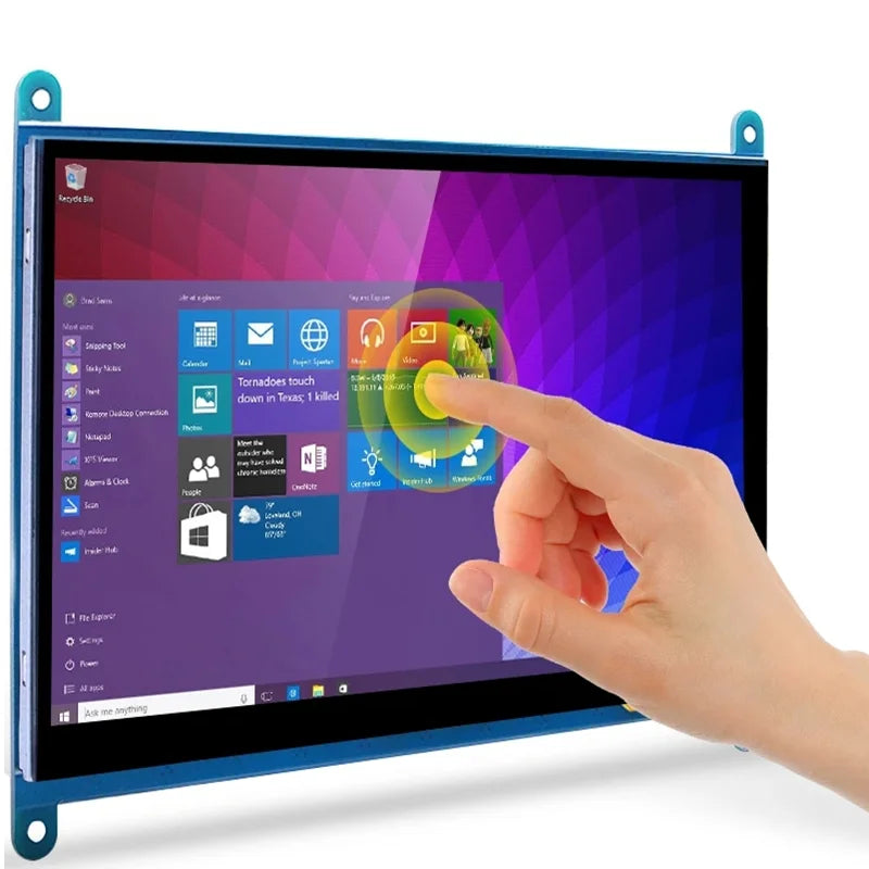 7 Inch Raspberry Pi 4/3/2/B/B+/A+ Monitor 1024x600 IPS 5-Points Capacitive Touchscreen Drive Free HDMI Display For Win 7/8/10 - Shoppiline
