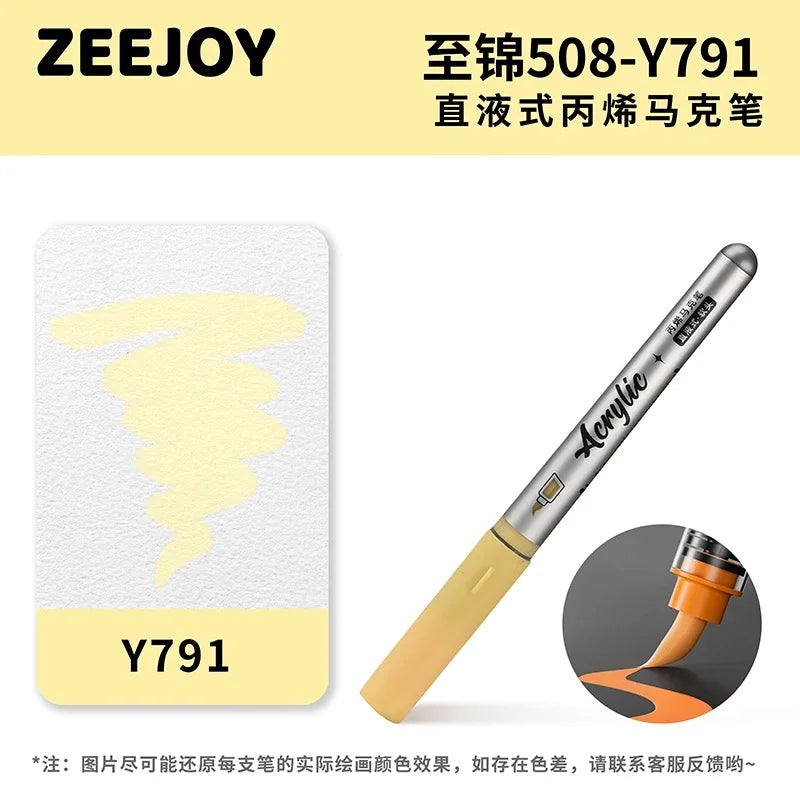 ZEEJOY 120/12/1 Colors Direct Liquid Acrylic Marker Pens Waterproof Pen Soft Brush Nib for Manga School Art Supplies Stationery
