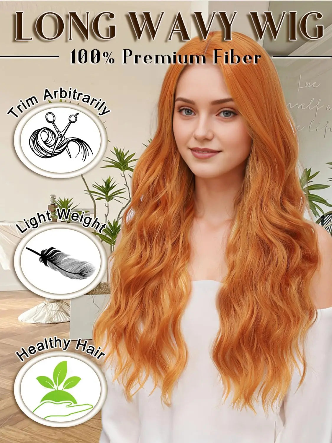 Synthetische lange Spitzenperücke wellig für Damen, 66 cm, Mittelscheitel, lockig, natürlich aussehend, hitzebeständige Faser für Alltag, Party, Weihnachten