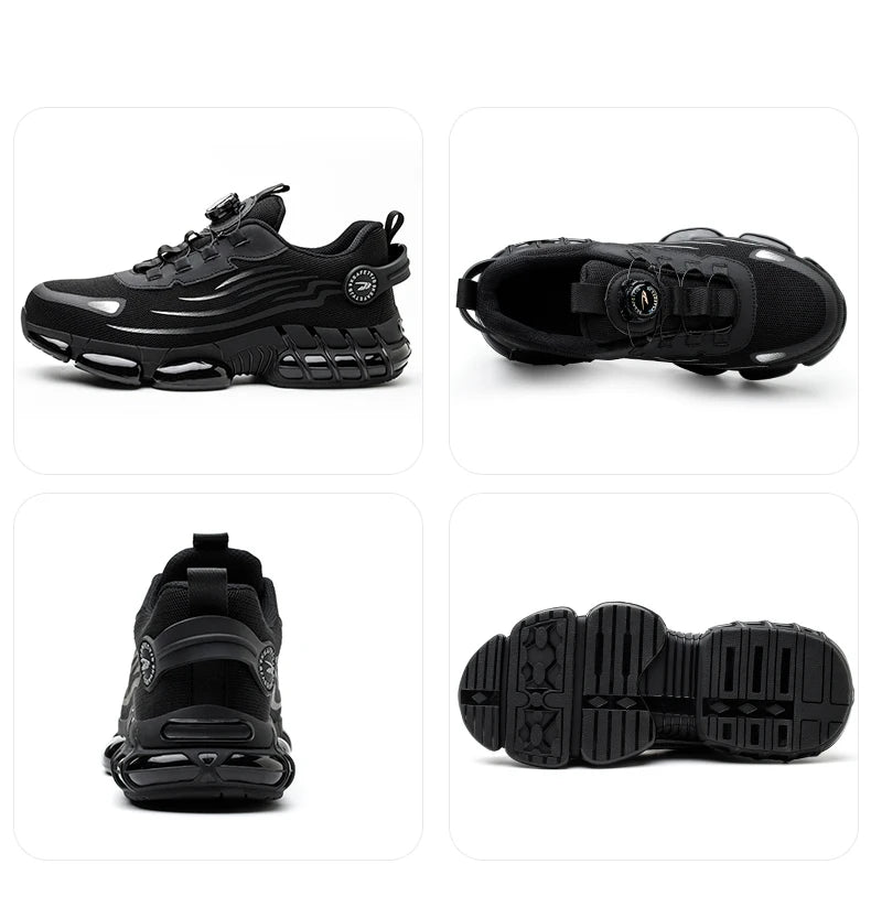 Rotary Buckle Work Safety Shoes For Men and Women Air Soft Sole Lightweight Protective Work Sneakers Men Breathable Boots - Shoppiline