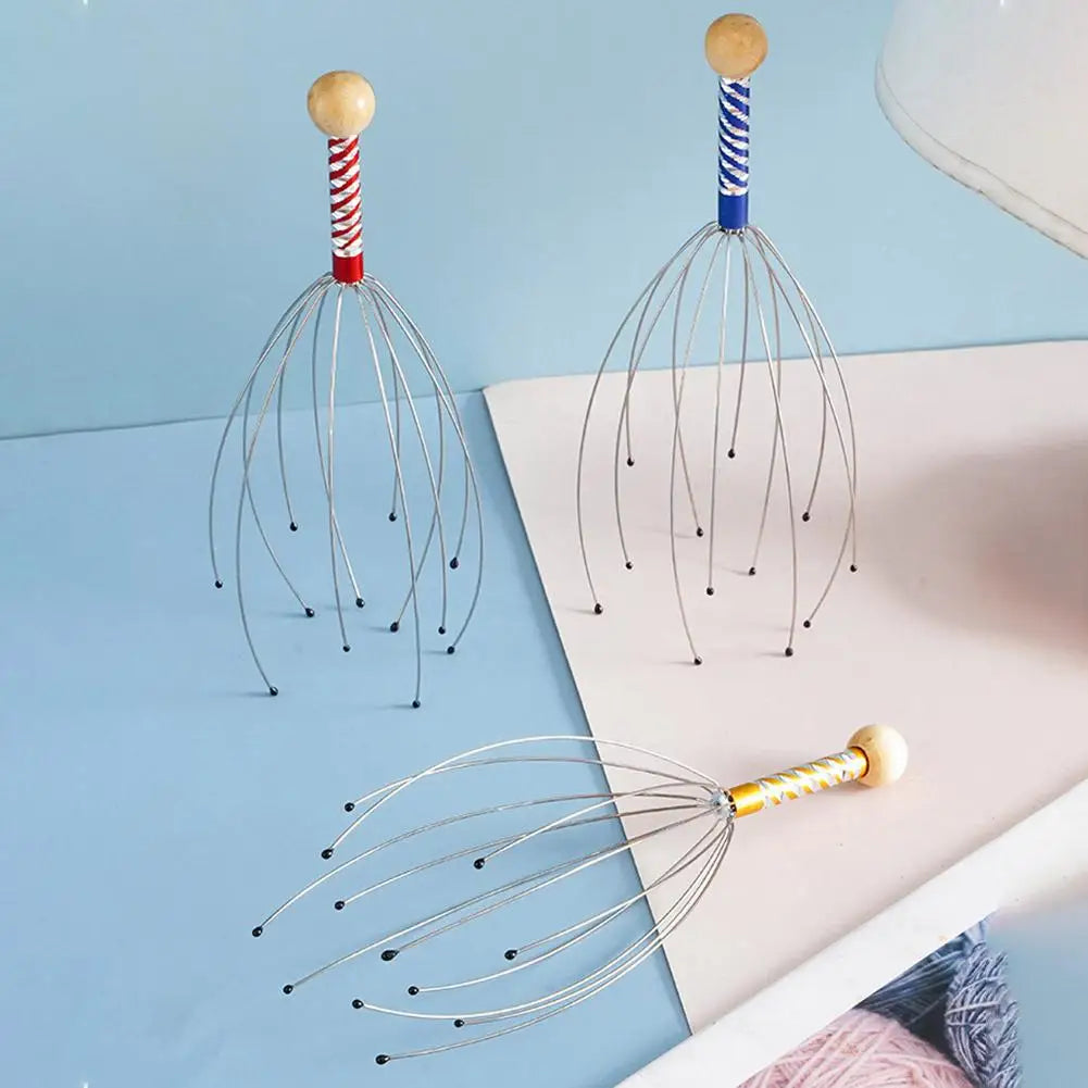 Octopus Head Massager Scratching Scalp Relaxation Relief Body Massager Scratcher Relieves Tension Health Care Tools Random Color
