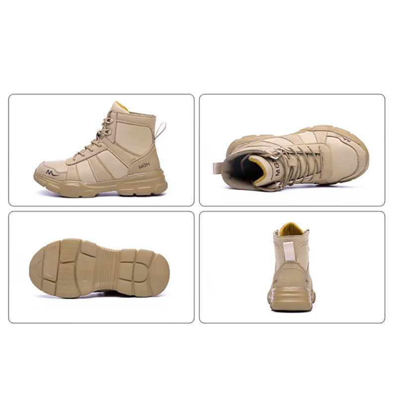 Work Boots Indestructible Safety Shoes Men Steel Toe Shoes Puncture-Proof Sneakers Women Non Slip Work Shoes Male Tactical Boots - Shoppiline