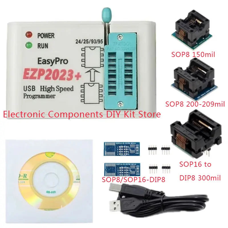 EZP2023 High-Speed USB SPI Programmer+12 Adapters Support 24 25 26 93 95 EEPROM 25 Flash Bios Chip Better Than EZP2019 - Shoppiline