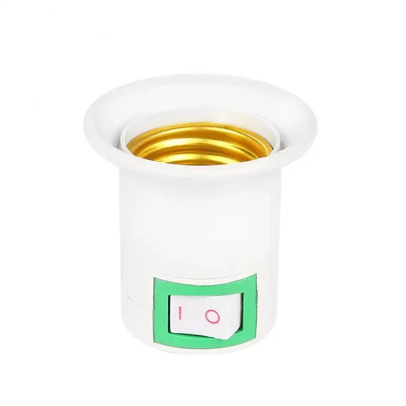 E27 LED Light Lamp Bulbs Socket Base Holder EU/US Plug Adapter ON/OFF Switch White bulb holder