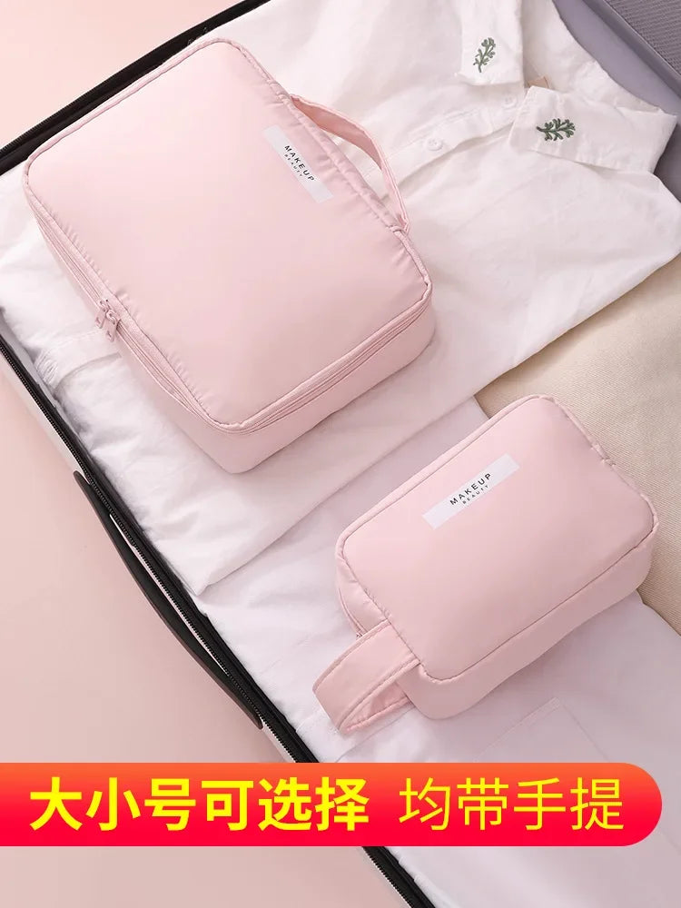 Damen tragbare Kosmetiktasche mit hohem Erscheinungsbild, große Reise-Waschtasche, dreidimensionale Make-up-Aufbewahrungstasche