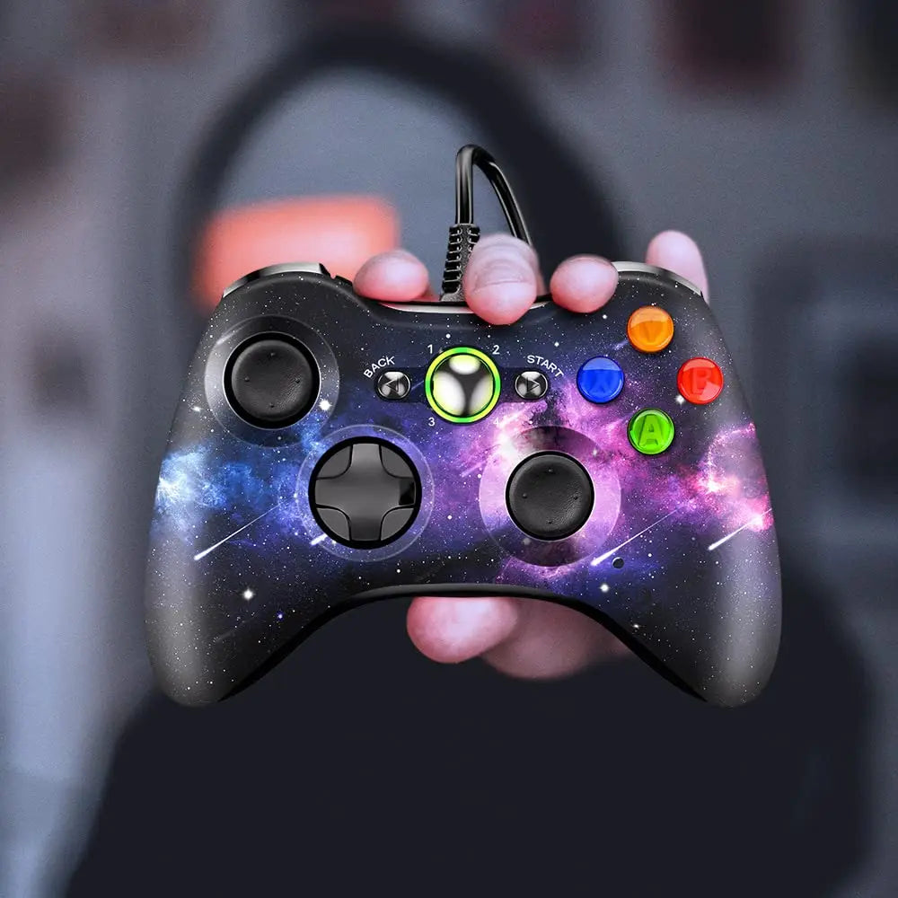 Wired Game Controller for Xbox 360 with Dual-Vibration,Compatible with Xbox 360/360 Slim&PC Windows 7,8,10,11