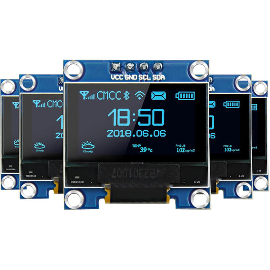 0.96 Inch OLED Display Module, 128x64 Pixel I2C SSD1306 Luminous OLED Screen Board Compatible with Arduino Raspberry Pi ESP32