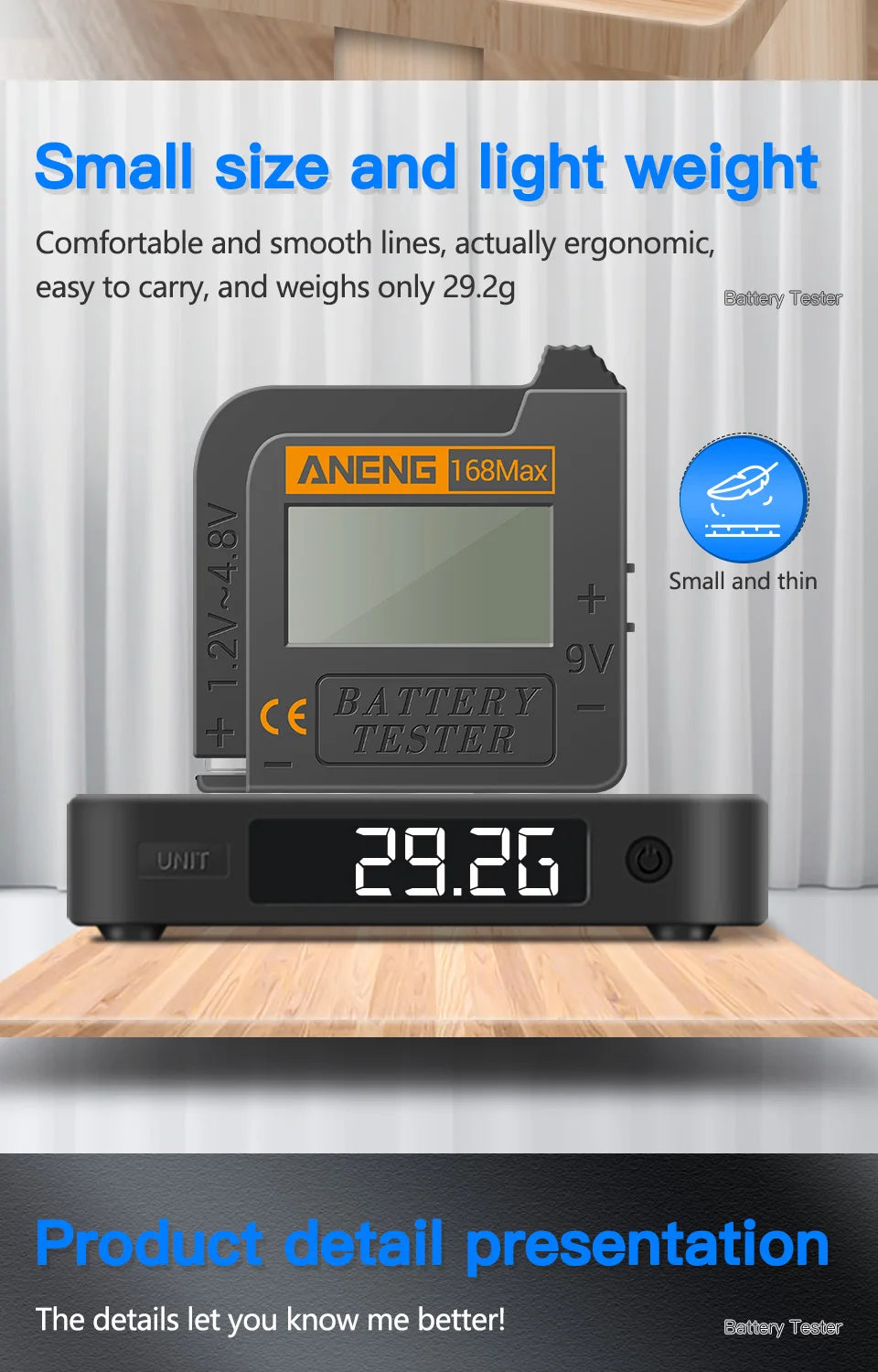 Universal Lithium Battery Tester ANENG 168Max Capacity Test Checkered Load Analyzer Check AAA AA Button Cell Home Essential Tool