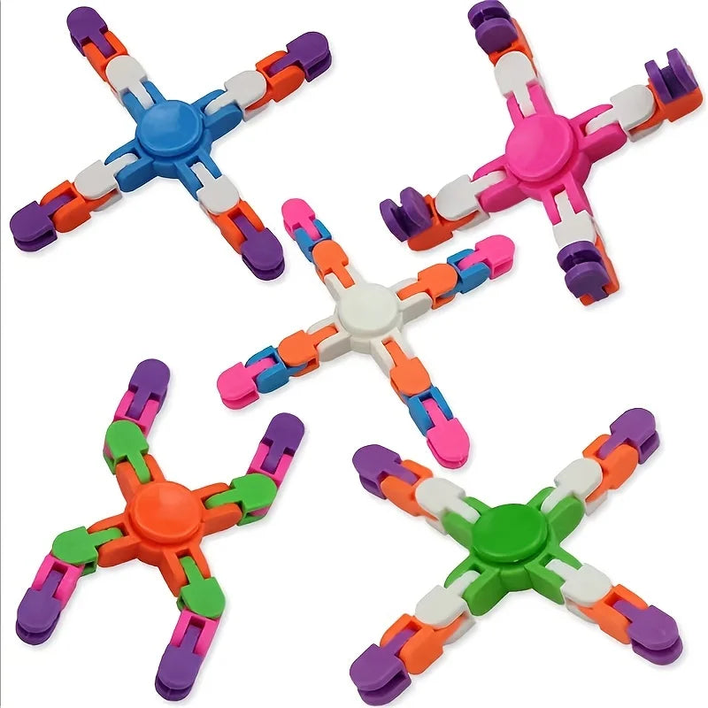 1 Stück Vielfalt Fingerspitzen-Kreisel Kette Gyro Eltern-Kind-Spiele Vier-Glieder-Fahrradkette Top Dekompression Spielzeug Fidget Spinner Schreibtisch Spielzeug