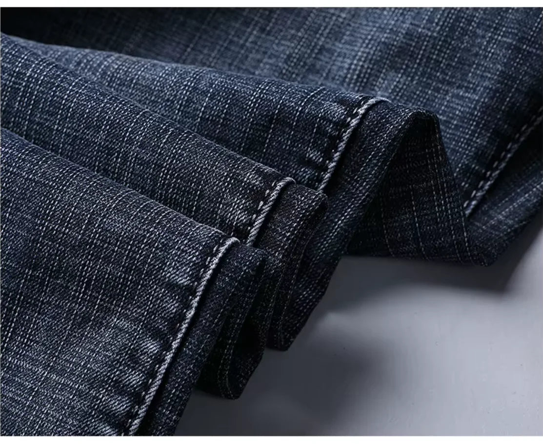 2026 New Style Business Men's Jeans Casual Straight Stretch Fashion Classic Blue Black Work Pant Denim Trousers Male Clothing