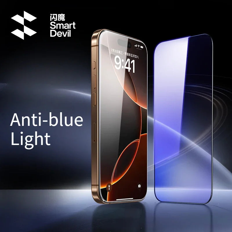 SmartDevil Full Cover Tempered Glass for iPhone 17 17Pro Max 16ProMax 16Pro Screen Protector for iPhone 15Pro HD Anti-blue Light - Shoppiline