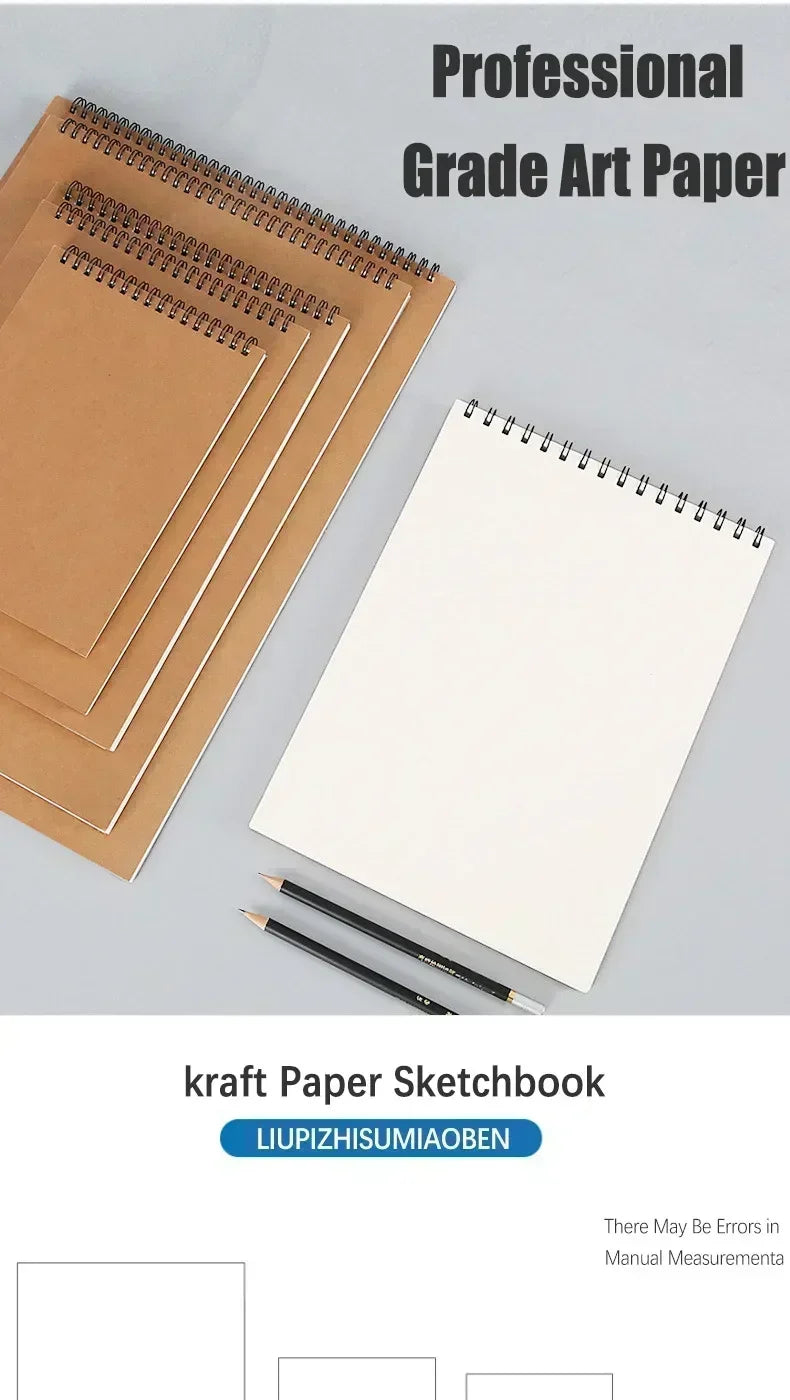 Art Sketchbook 160gsm 30 Sheets/60 Pages Drawing Watercolor Spiral Notebook For Sketching
