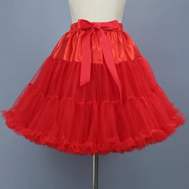 Lowest Pirce Womens 2-Layered Pleated Tulle Petticoat White Black Tutu Puffy Party Cosplay Skirt Lolita Cosplay Bridal Crinoline