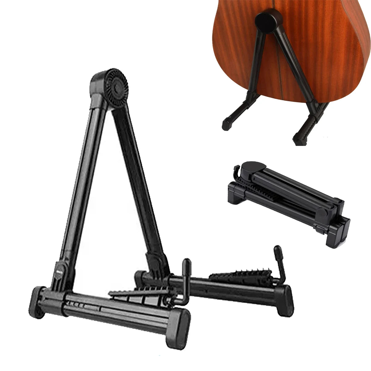 Miwayer Adjustable Universal Guitar Stand - Foldable ABS/Silicone Holder for Acoustic/Electric Guitar, Ukulele, Violin & Banjo
