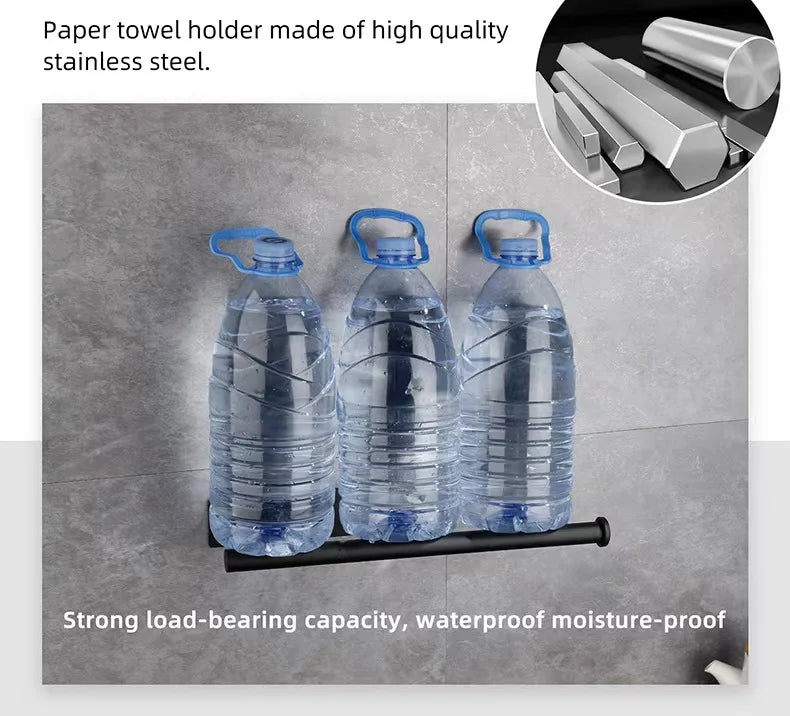 Kitchen Paper Towel Holder Adhesive Tissue Hanger Toilet Roll Paper Dispenser Cabinet Storage Napkin Rack Bathroom Accessories - Shoppiline