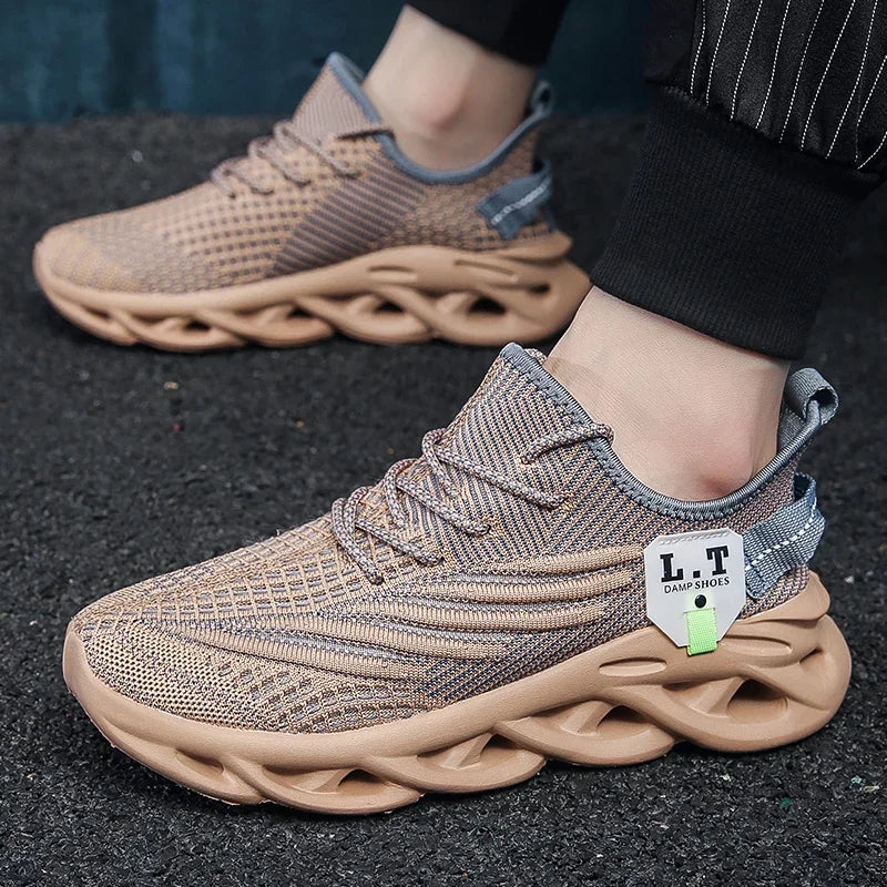 YRZL Men Sports Running Black Jogging Shoes Casual Sneakers Outdoor Breathable Mesh Women Light Shock-absorption Sneakers Men - Shoppiline