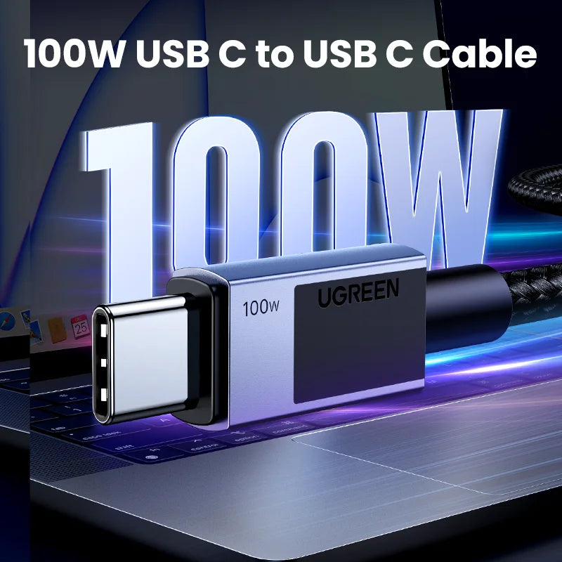 UGREEN USB Type C Cable PD100W Fast Charging Cable for iPhone 17 16 15 Samsung S25 Xiaomi USB C to USB C Cable for MacBook iPad - Shoppiline