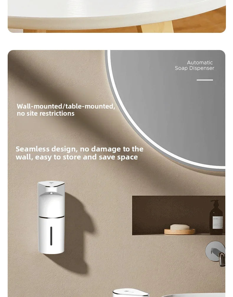 New Bathroom Automatic Sensing Soap Dispenser Type C Multiple Levels Contactless Electric Frother Charging Wall Mounted Vertical